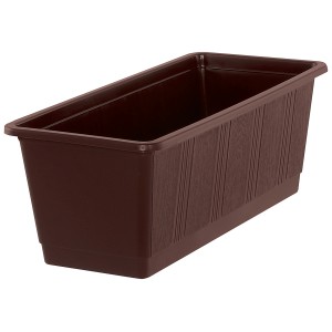 Jardinière standard Geli marron, env. 40 cm, avec structure en bois en plastique.