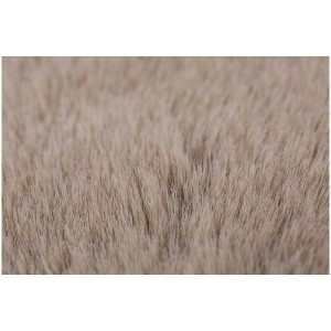Gros plan du coussin d'assise Coste taupe, polyester, Ø 40 cm. Texture moelleuse.