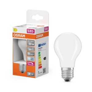 Ampoule LED Osram E27, 5,9W, forme globe, blanc neutre, dimmable, mat.