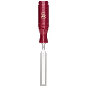 Ciseau à bois Kirschen avec lame de 20 mm et manche en plastique rouge.