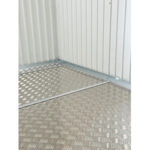 Panneau de plancher Biohort HighLine H1 : Plancher en tôle d'aluminium argentée pour abri de jardin.