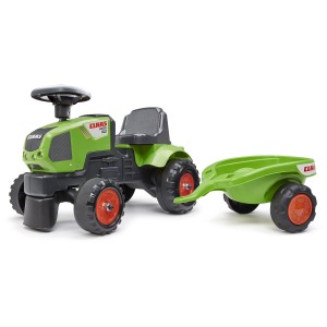 Falk Claas Cavalcabile con rimorchio, verde, per bambini dai 12 mesi+. Favorisce le capacità motorie e l'equilibrio.