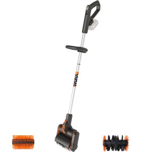 Brosse sans fil Worx WG441E.9 20 V pour nettoyer les allées et les terrasses.