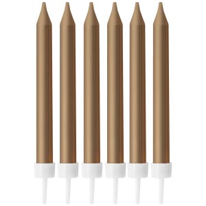 I Am Creative Candeline dorate per torte, 6 pz con supporti per torte festive.