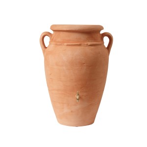 Serbatoio acqua piovana Garantia Antik terracotta 360 l con due manici e rubinetto.