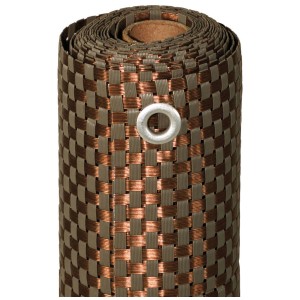 Brise-vue balcon Wicker Mocca-Anthracite, 75x300cm, enroulé avec oeillet.
