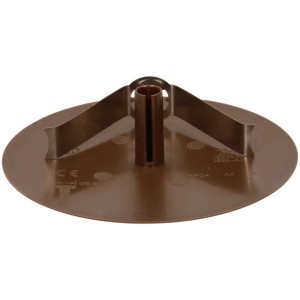 Rosace de plafond marron (98x3 mm) avec étrier à ressort pour installation de lampe.