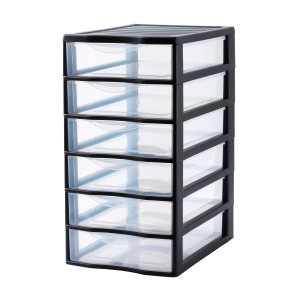 Tour de tiroirs Rotho Orgamix avec 6 tiroirs transparents pour le rangement.