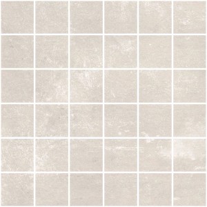 Mosaïque Denver Blanc mat, 30x30 cm. Carrelage mosaïque aspect béton pour murs et sols.
