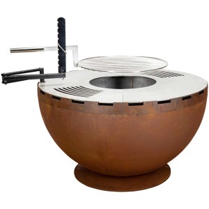 Nouvel Brasero-Grill Firebowl 80 en tôle rouillée, Ø 80 cm.