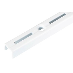 Rail d'étagère blanc, longueur 150 cm, pour montage mural flexible d'étagères.