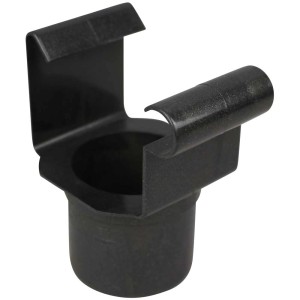 Raccordo pluviale Marley in antracite metallizzato per grondaie in plastica, vista dettagliata.