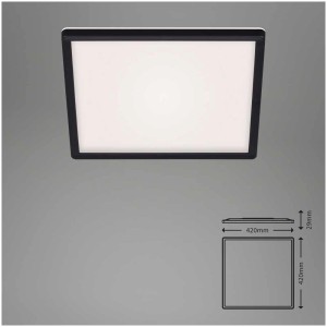 Panneau LED Brilo Panel Slim noir, 42x42 cm, 22W, 3000 Lumens, plafonnier.