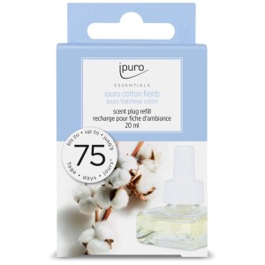 Ipuro Scent Plug Refill Cotton Fields, recharge 20ml pour diffuseur.