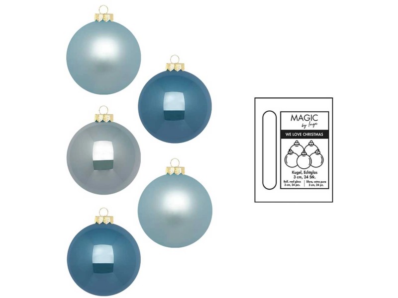 Weihnachtskugel Glas Elysian Blue Ø 3 cm / 24 Stk. kaufen bei OBI