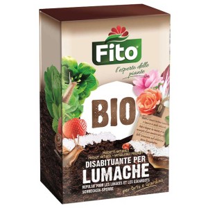 Biofito Anti-limaces 500g : Boîte avec limaces, fraise et salade. Protection naturelle pour le jardin.