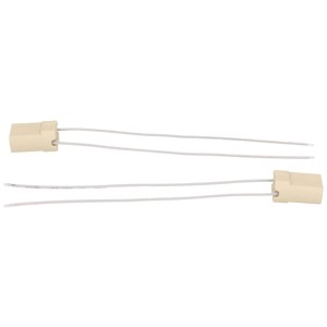 Deux douilles G9 en céramique grise avec câbles pour installation de lampe.