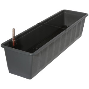 Jardinière anthracite Aqua Green Plus avec indicateur de niveau d'eau, 17x20x78 cm.