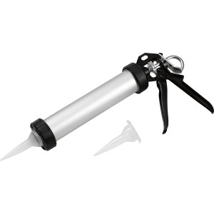 LUX Pistolet à cartouche Alu Comfort 400 ml pour mastics et silicone, avec corps en aluminium.