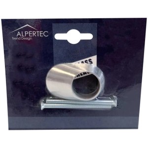 Rosetta di protezione Alpertec, acciaio inox satinato, foro 14 mm per ferramenta per porte.