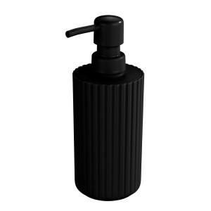 Dispenser sapone nero Allstar Minas in polipropilene con design a coste.