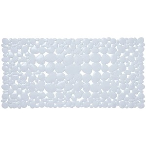 Tappetino per vasca Diaqua Sasso, bianco, 36x71cm, con motivo a pietra per maggiore sicurezza.