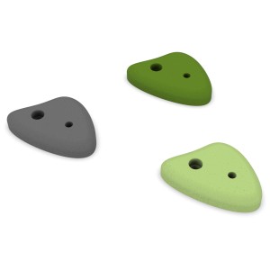 Exit Getset prese da arrampicata, set da 10 pezzi in composito grigio, verde chiaro e scuro.
