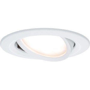 Spot encastrable LED Paulmann Premium Coin Slim IP23 blanc pour montage au plafond.