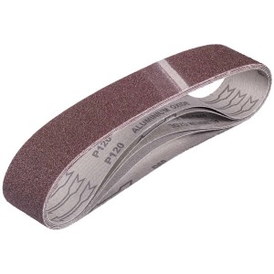 Lot de 5 bandes abrasives KWB, grain K60, K80, K120, pour ponceuses à bande, 50x686mm.