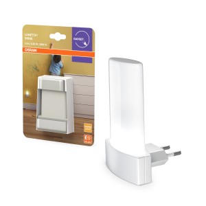 Osram Lunetta Shine luce notturna LED, bianca, con sensore giorno/notte per presa.