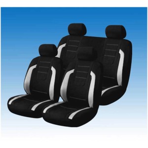 Set coprisedili 14 pezzi bianco e nero per interni auto.