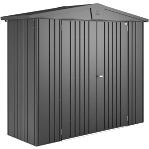 Abri de jardin métallique Biohort Europa, gris foncé métallisé, 1,9 m², abri métallique avec double porte.