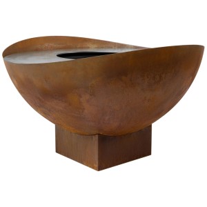 Brasero Wave Feu du Jardin aspect rouille, Ø 98 cm, en métal. Design élégant pour le jardin.