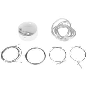 Set sospensione a fune Eglo, acciaio bianco, 150cm, per plafoniere LED.