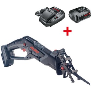 Set Al-Ko Comfort PS 1815 sega a mano a batteria con batteria, caricabatterie e lame per legno, metallo e plastica.
