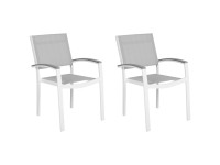 Beliani Gartenstuhl Set mit 2 Stühlen Pereta Metall Grau