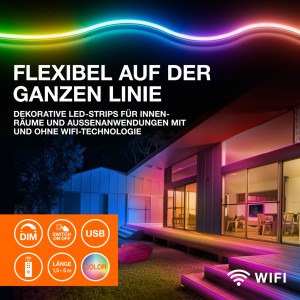 LEDVANCE LED-Strip Neon Digitalflex: Striscia LED RGB flessibile con telecomando per interni ed esterni.