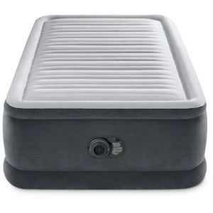 Matelas gonflable Intex Dura-Beam Deluxe, 46x99x191 cm, avec pompe intégrée. Matelas pneumatique confortable pour une personne.