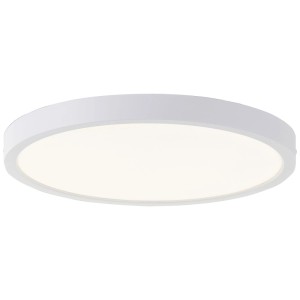 Plafonnier LED rond blanc Varano, diamètre 37,5 cm, idéal pour salle de bain et couloir.