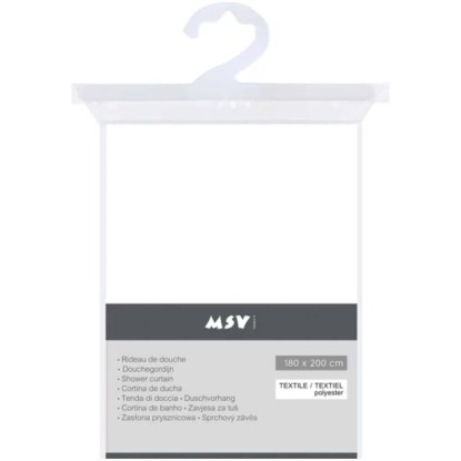 MSV Duschvorhang Polyester Weiss 200 x 180 cm