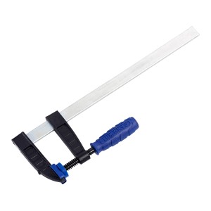 Morsetto a vite LUX Classic, 300x80 mm, con manico blu. Utensile di serraggio per fai da te e professionisti.
