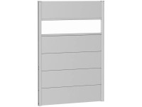 Biohort Wandpaneel Sichtschutz m. Acrylglas 100 cm x 135 cm Silber-Metallic