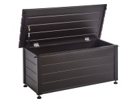 Beliani Aufbewahrungsbox Campalto Aluminium Dunkelbraun (HxBxT) 52 x 50 x 113 cm