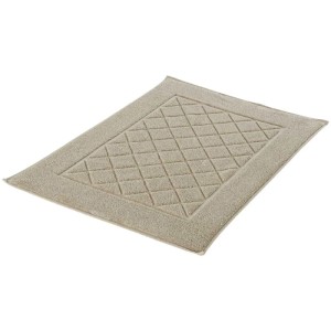 Tapis de bain Kleine Wolke Bridge en basalte, 50x70 cm, coton avec motif losanges.