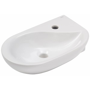 Lave-mains AquaSu droPino, 50 cm, blanc, pour petites salles de bains et toilettes invités.