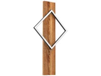 Eglo LED-Wandleuchte Boyal Stahl mit Holzrahmen Braun 56 x 30,5 cm
