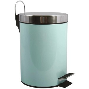 MSV Treteimer aus Metall in Pastellgrün, 3 Liter Volumen, mit Inneneimer.