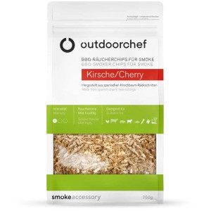 Outdoorchef Chips affumicatura ciliegio, 750g, per grill & smoker. Aroma fruttato per pollame, agnello, verdure.