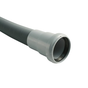 Tuyau flexible HT Marley DN 50, 500 mm, en polypropylène gris pour raccordements d'eaux usées.
