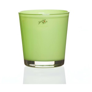 Vaso per orchidee verde chiaro, Ø 12,5 cm, in vetro. Vaso decorativo per interni.